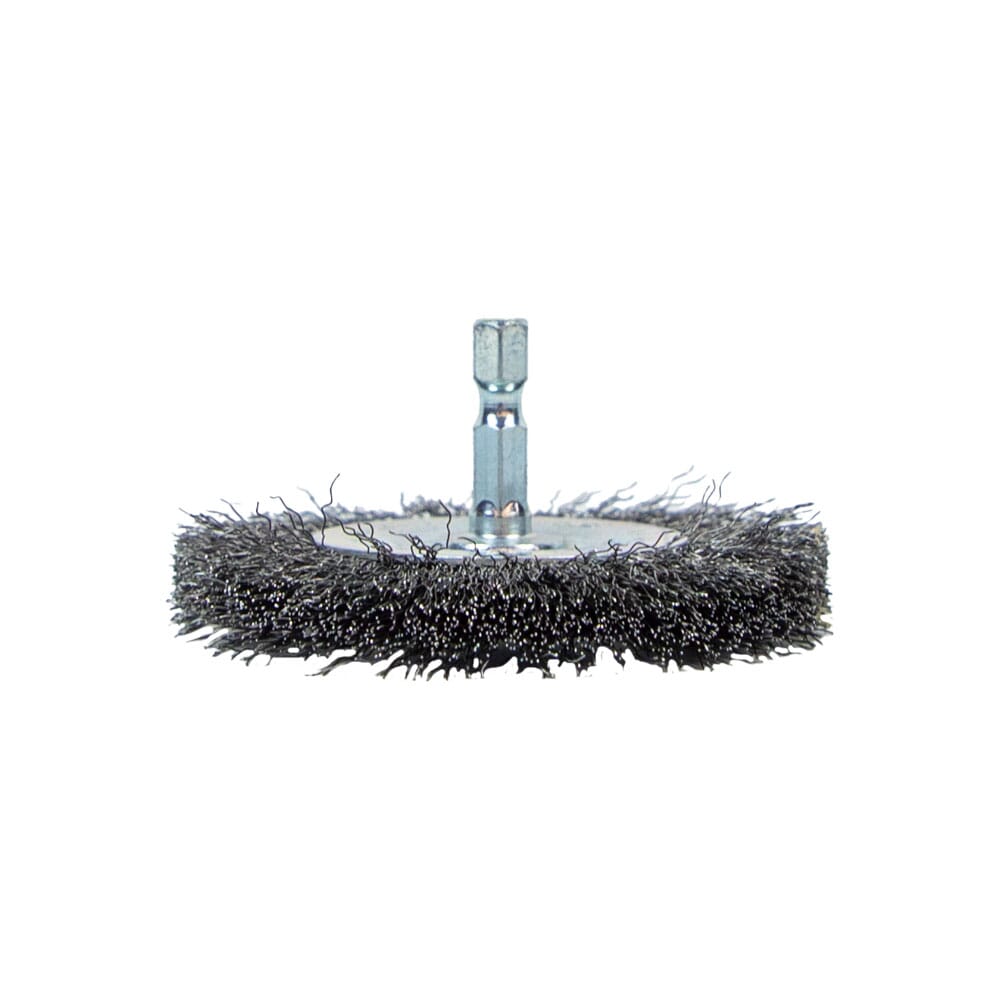 Wire Wheel, Crimped, 3 in x .008 in x 1/4 in Hex Shank